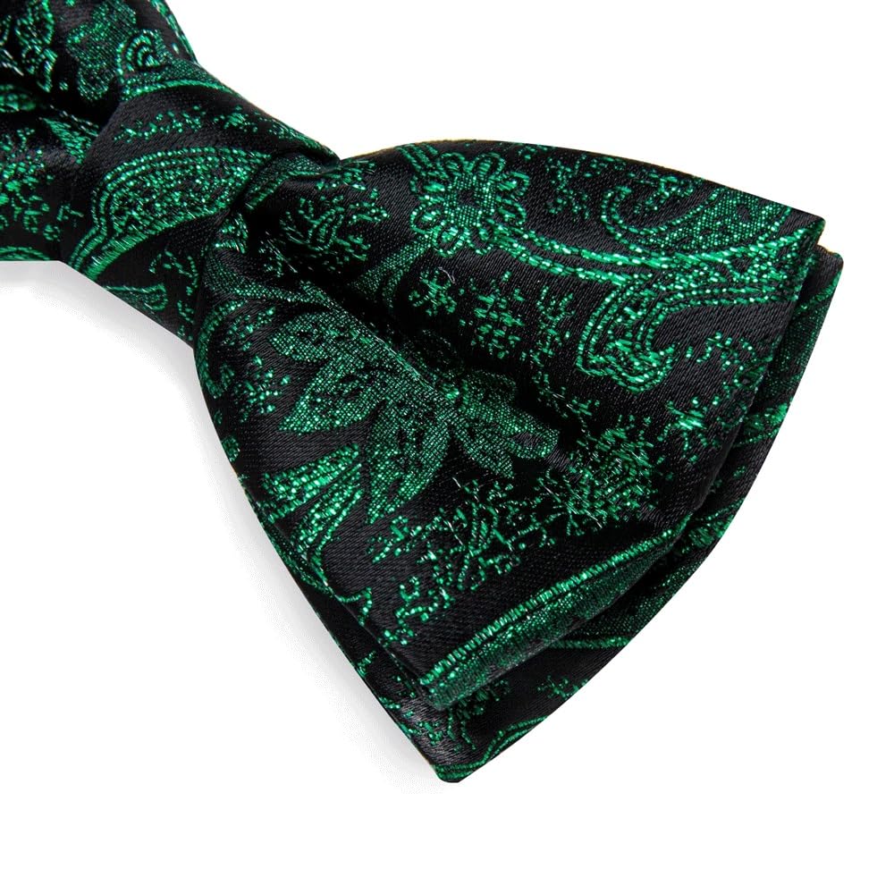 JFDBGU AdjustableBoe Tie Handkerchief Cufflinks Set for Wedding Business Pre-tied Bowties Silk Knots