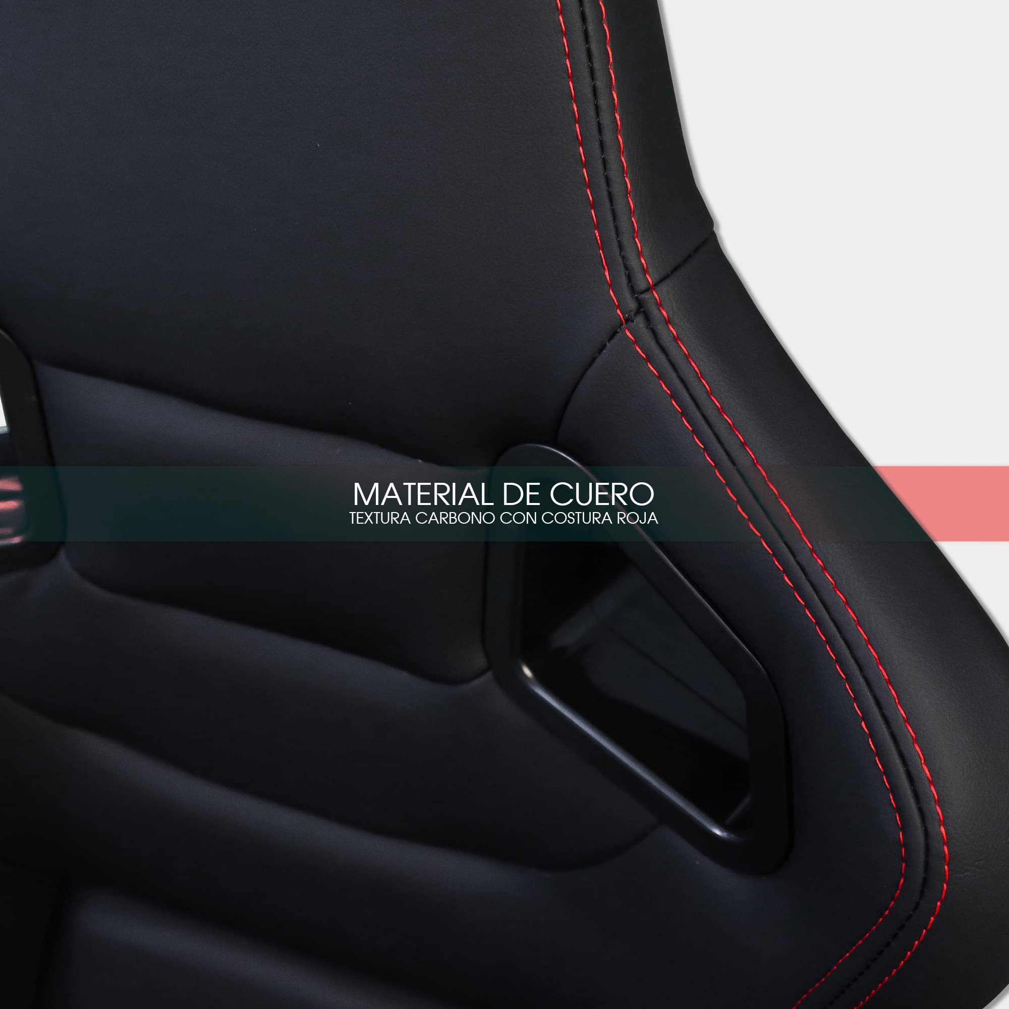 MODAUTO Seggiolino Auto Sportivo, Semibaquet Sportivo Regolabile, Pelle e Carbonio, con Binari Inclusi, Conducente e Passeggero, Universale per Auto e Simulatore di Guida, Modello N705L-IT, Nero
