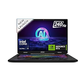 MSI Pulse 17 AI, Intel Core Ultra 7 155H, Built-in AI, 43CM 16:10 QHD+ 240Hz Gaming Laptop(16GB/1TB NVMe SSD/Windows 11 Home/NVIDIA GeForce RTX 4070, /Core Black/2.8Kg), C1VGKG-031IN
