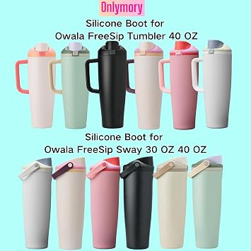 [2-Pack] Silicone Boot for Owala Sway FreeSip 30oz & 40oz Bottle - Non-Slip Protective Sleeve, Shockproof Base Cover, for Owala Free Sip Bottom Protector (Lightly Toasted Cream)
