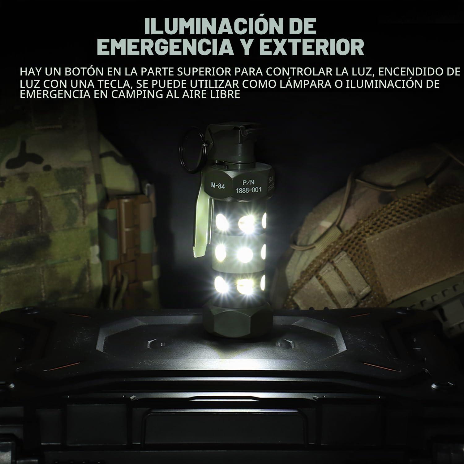 Airsoft Flashbang Modelo táctico granada de mano juguete al aire libre camping luz de emergencia para paintball combate CS juego de batalla militar cosplay utilería entrenamiento de campo