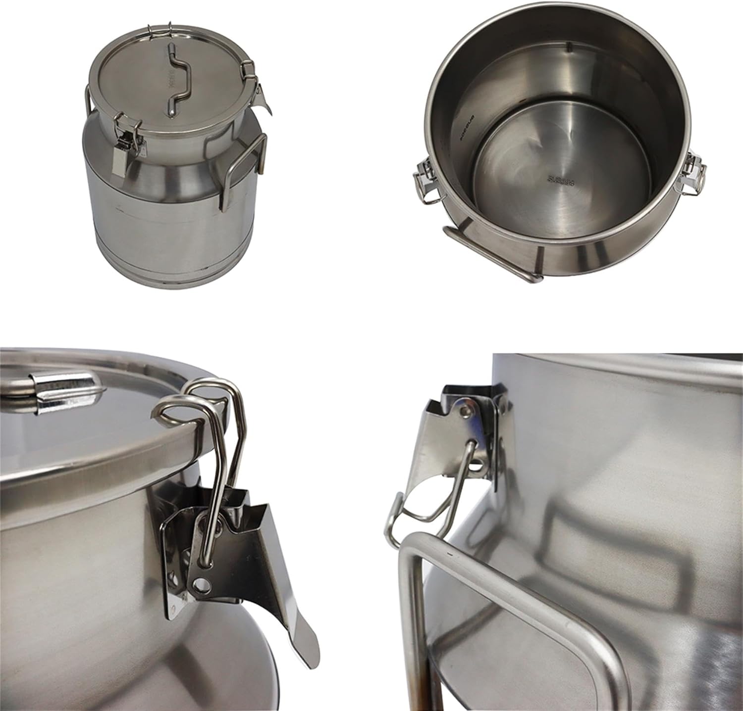 5.3 Gallon Wine Milk Pail 304 Stainless Steel Milk Barrel/Can 20L with Embedded Silicone Sealed Lid for Beer Maple Syrup Wine Storage & Transportation