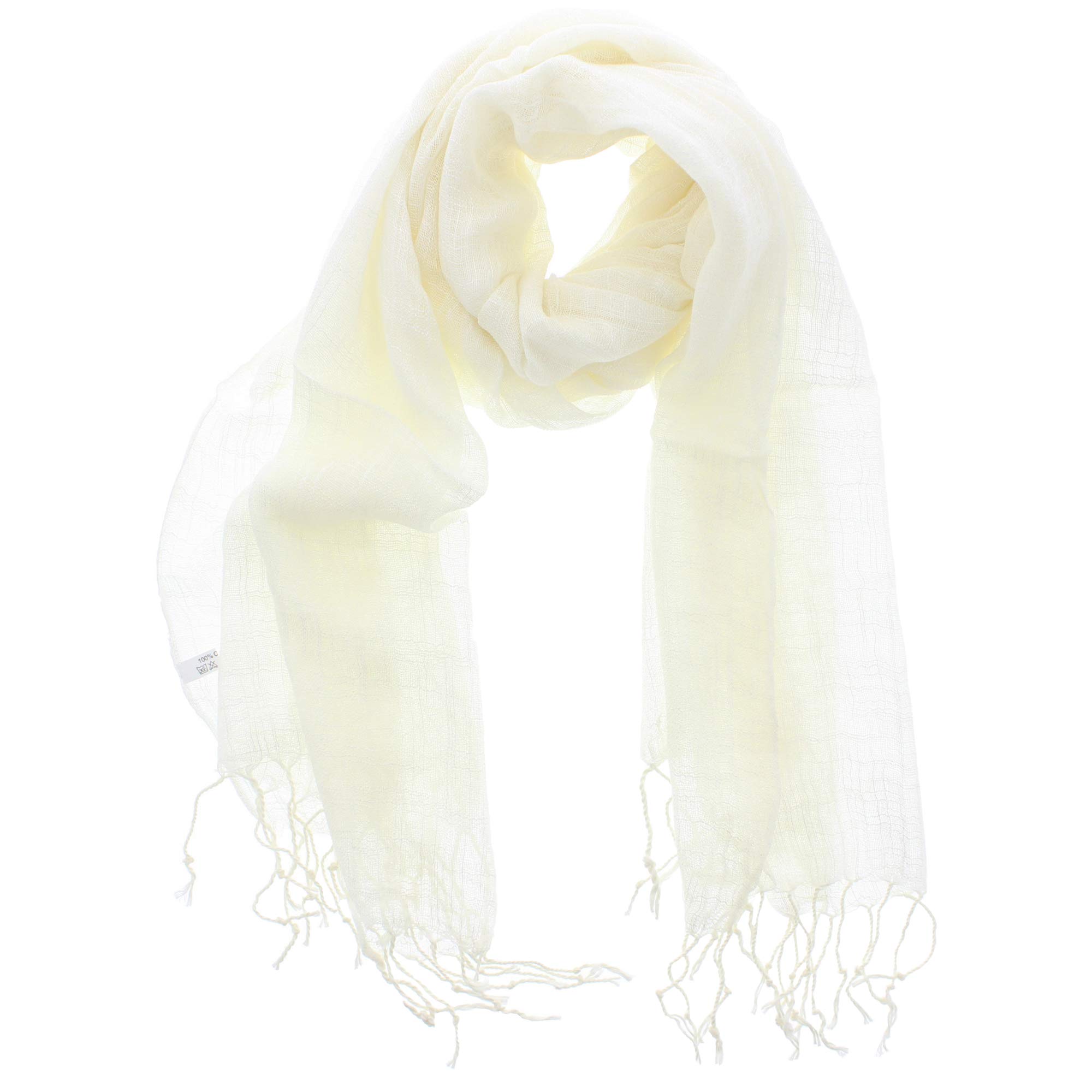 Zac's Alter Ego Women's Cream Lightweight Fashionable Linen Scarves