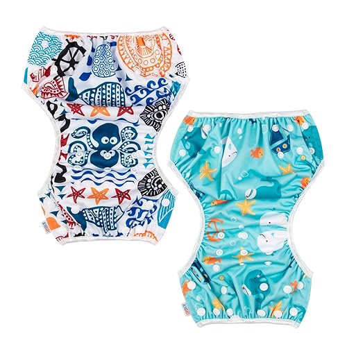 Miniatura 3 de ALVABABY - Pañales de natación para bebé de talla L, paquete de 2 piezas, reutilizables y ajustables, ZDYK05-06