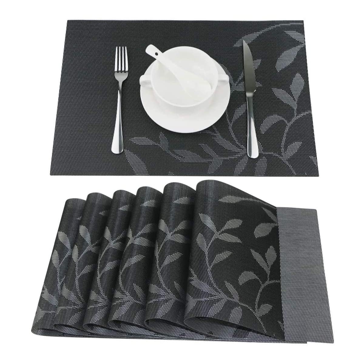 PVC Placemats Set – Heat-Resistant, Washable Placemats for Dining Table – Non-Slip Kitchen Table Mats, Easy to Clean Tabletop Protection for Indoor & Outdoor Use (4, Orange) — Amazon image 29