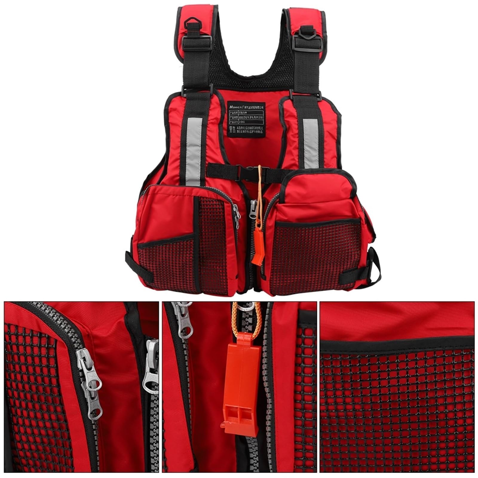 Giacca Galleggiante con Gilet Regolabile Multitasche da 40 a 80 kg | Gilet da Pesca con Multitasche Portaoggetti, Vestibilità Regolabile for la Sicurezza e il Comfort Degli Sport Acquatici