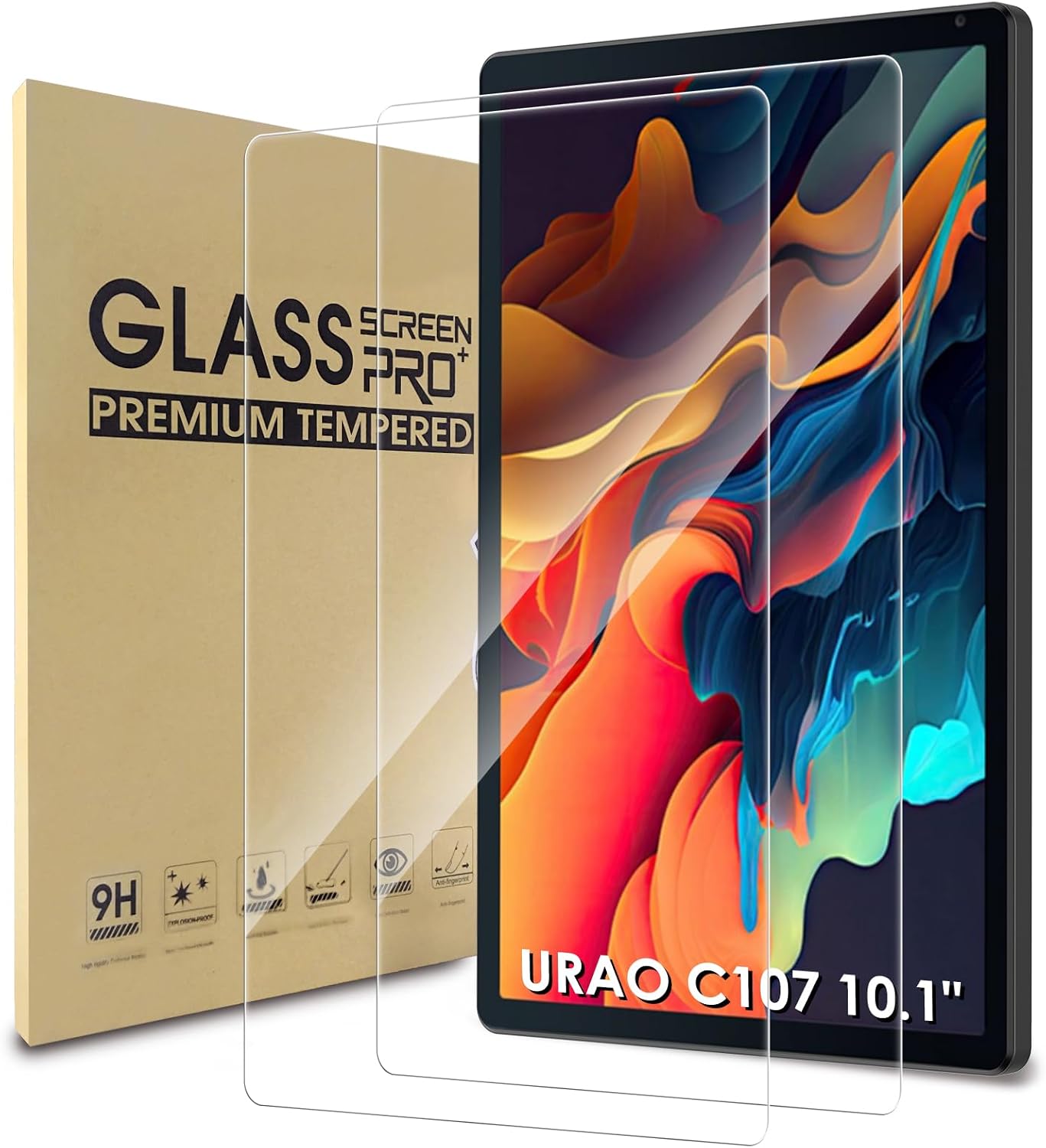 2 Pack Screen Protector Compatible with URAO C107 10.1"
