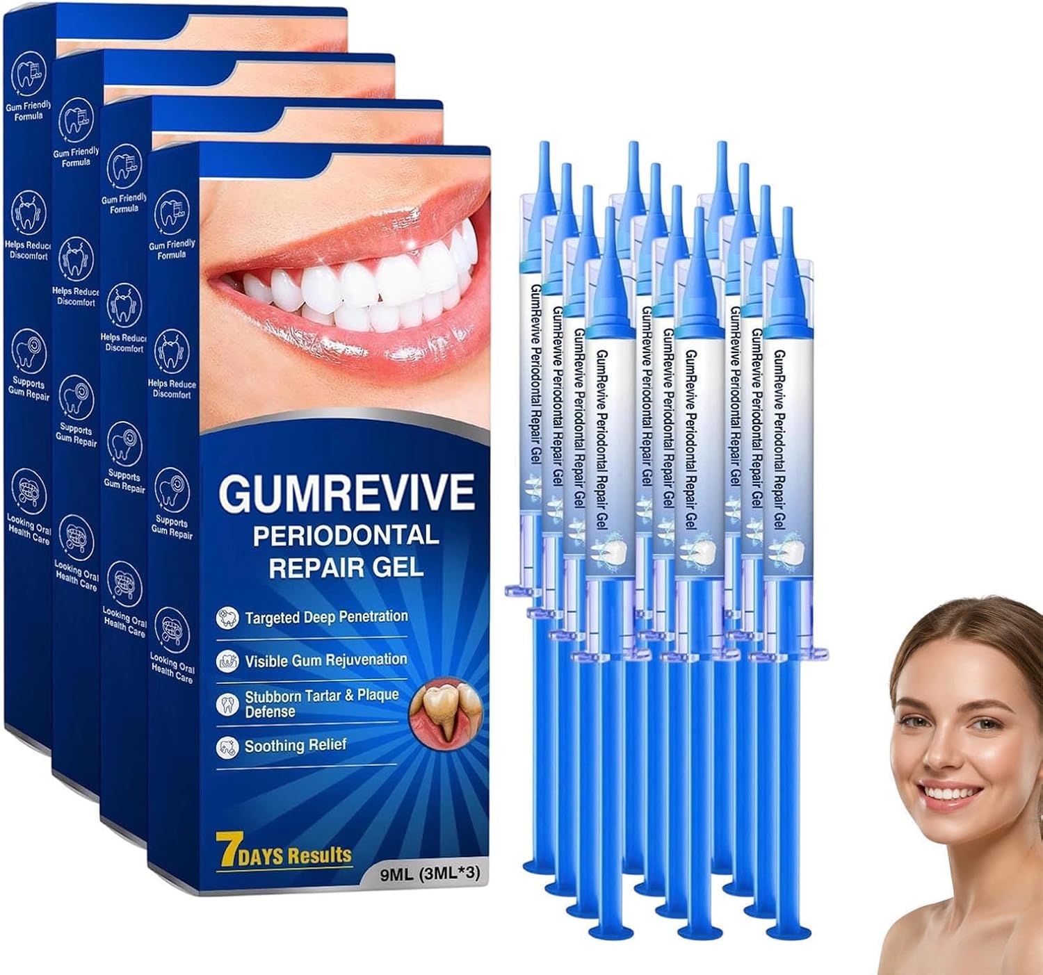 Gum Revive Periodontal Repair Gel, 2026 New Professional Teeth Restoration Gel, Hydroxyapatite Oral Care,Fresh Mint Flavor, Color Correcting, Natural Plant Extract,Gentle Oral Care(4Box-12PC)