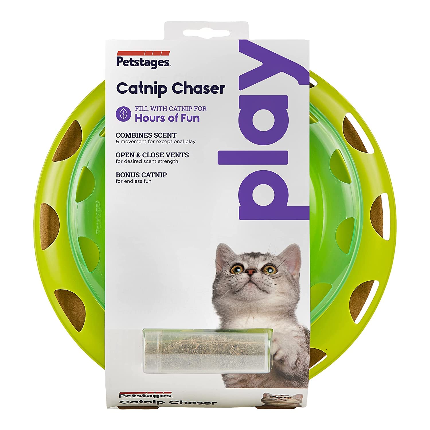 Outward Hound Catnip Chase Track Cat Toy | Interactive Cat Toy Infused with Catnip for Engaging Play, Encourages Active Behaviour and Keeps Cats Entertained – 24 cm, Green