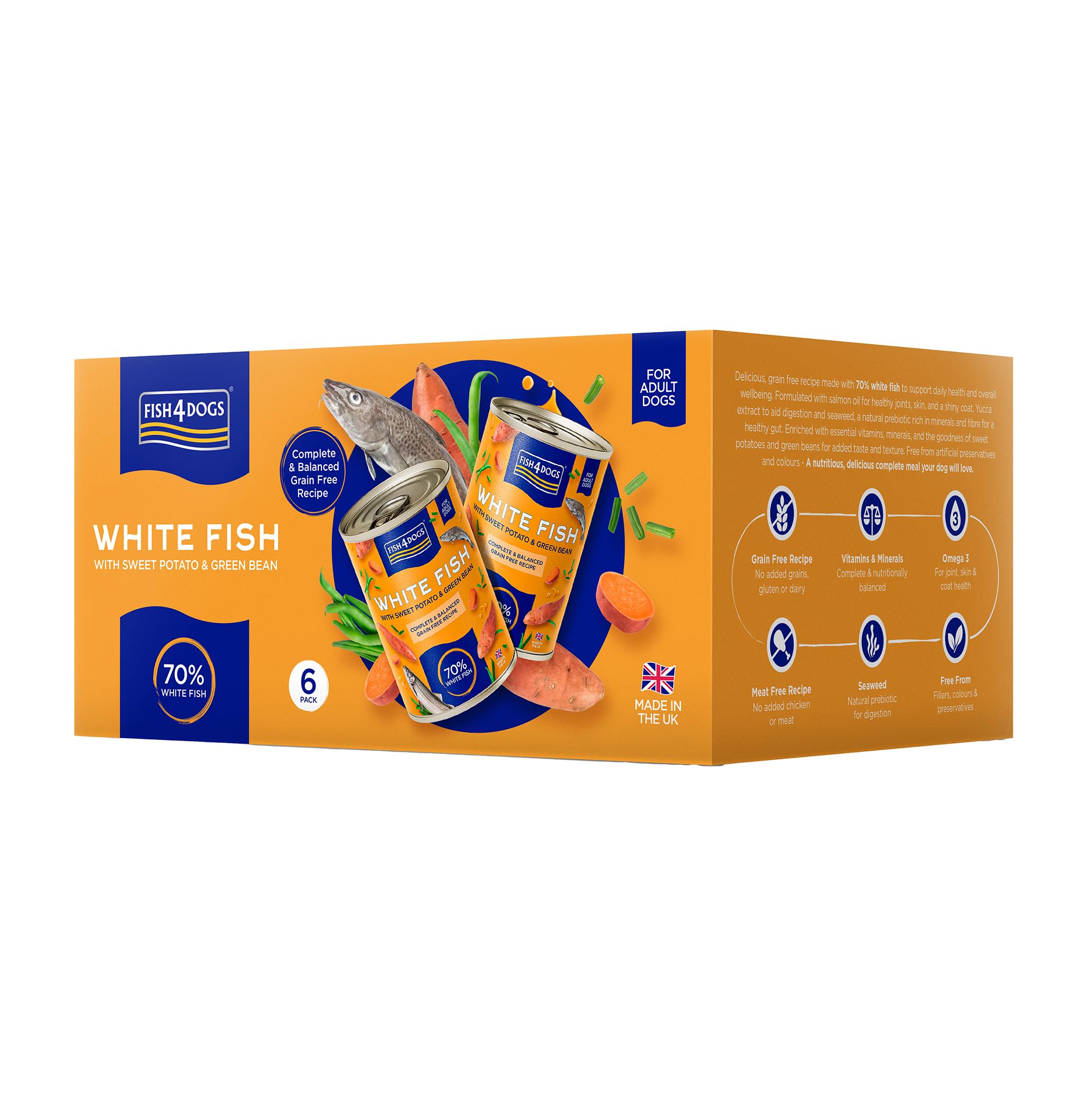 Fish4Dogs White Fish Wet Complete 395g x 6