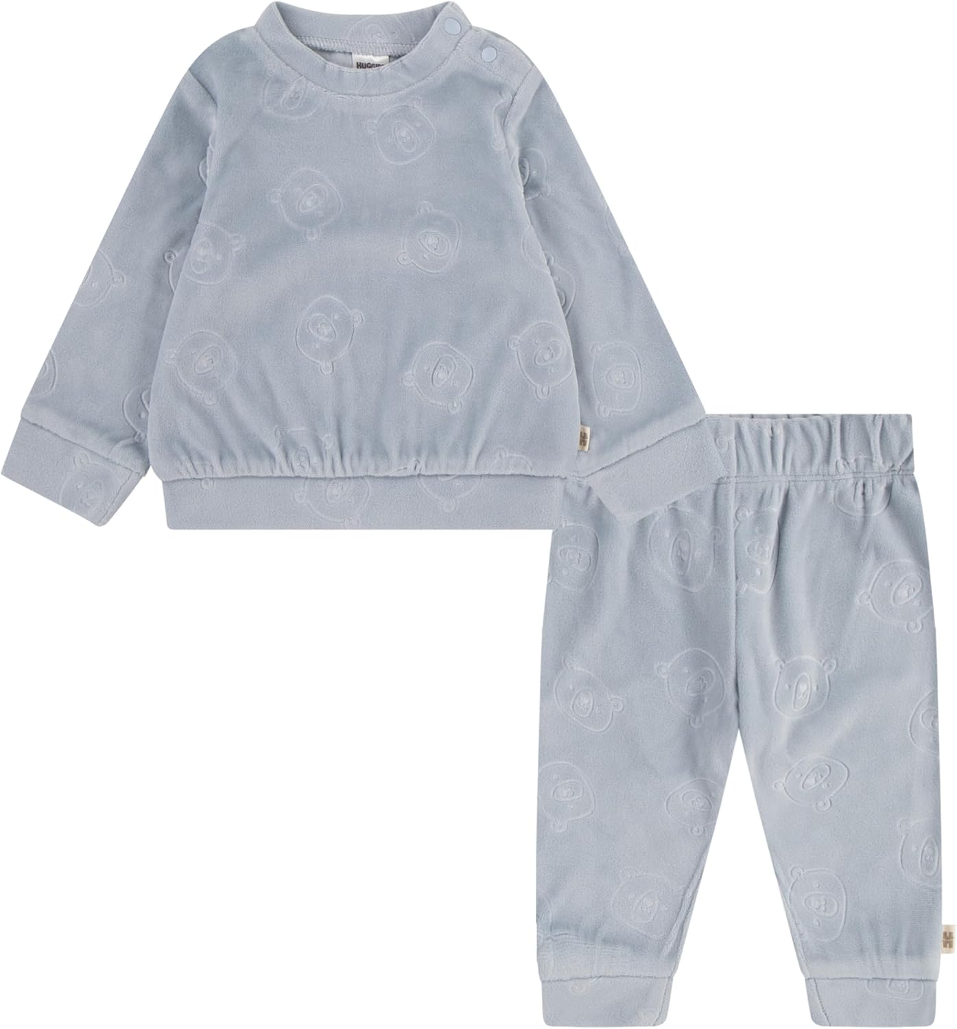 HUGGIES unisex-baby Velour Crewneck Sweatshirt and Jogger Pants 2-piece Outfit Set