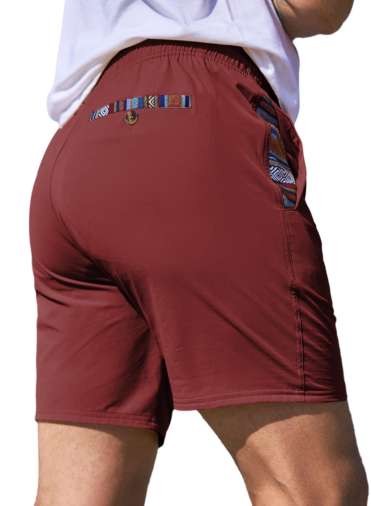 JMIERR Men's Casual Shorts 5"/ 7" Drawstring Summer Quick Dry Beach Stretch Waist Athletic Gym Short