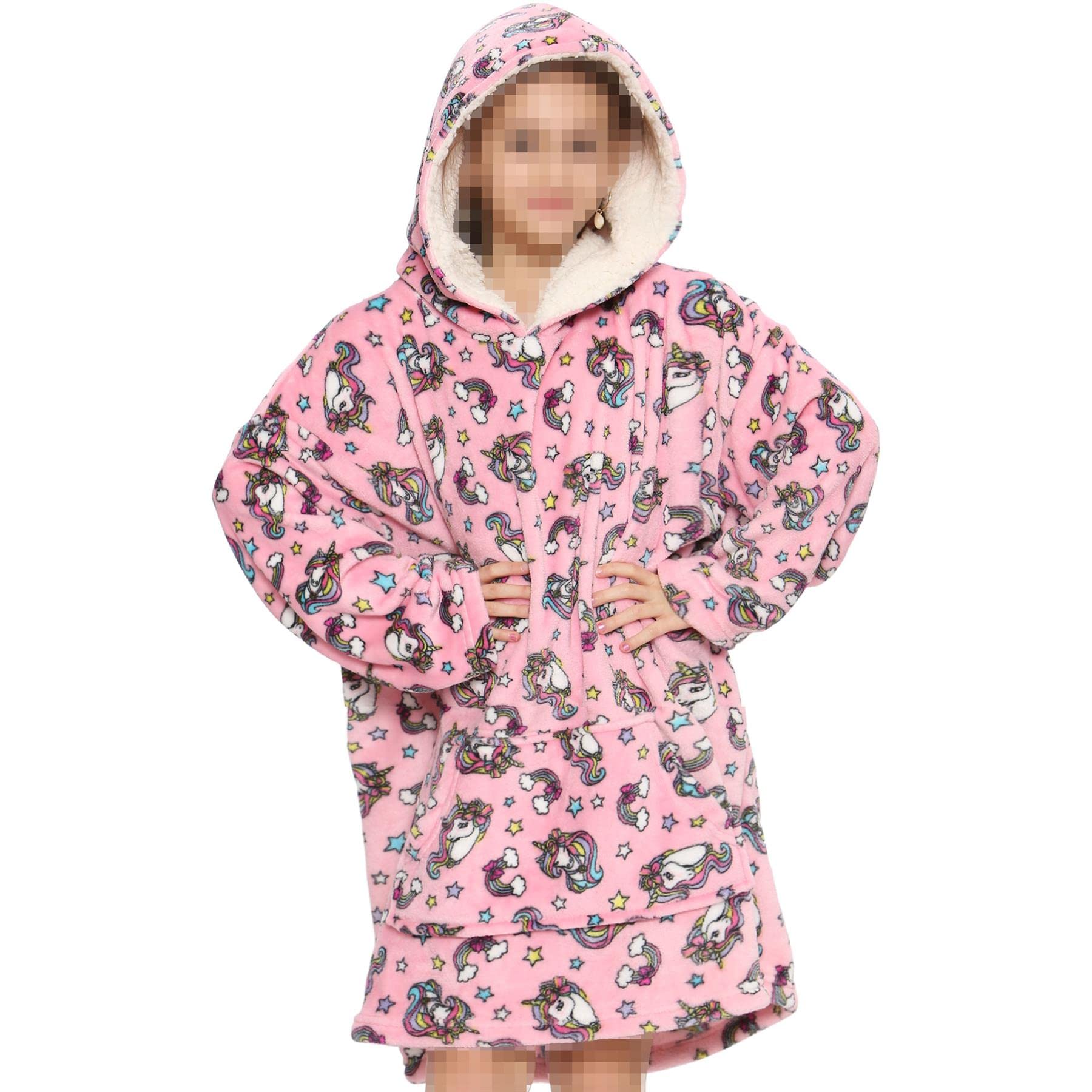 A2Z Unisex Mens Ladies Oversized Kangaroo Pocket - Snuggle 951 Unicorn_Adult One Size