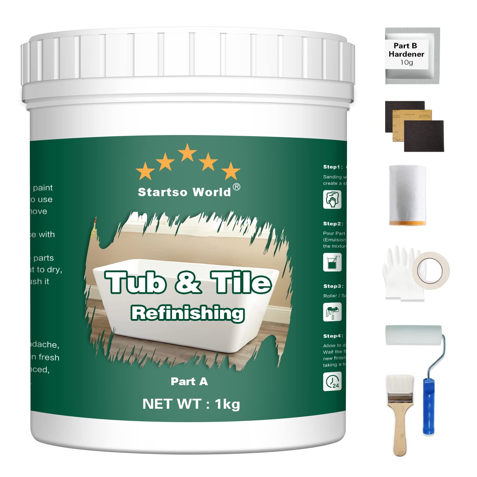 Buy Startso World Tub and Tile Refinishing Kit 1KG White DIY Sink
