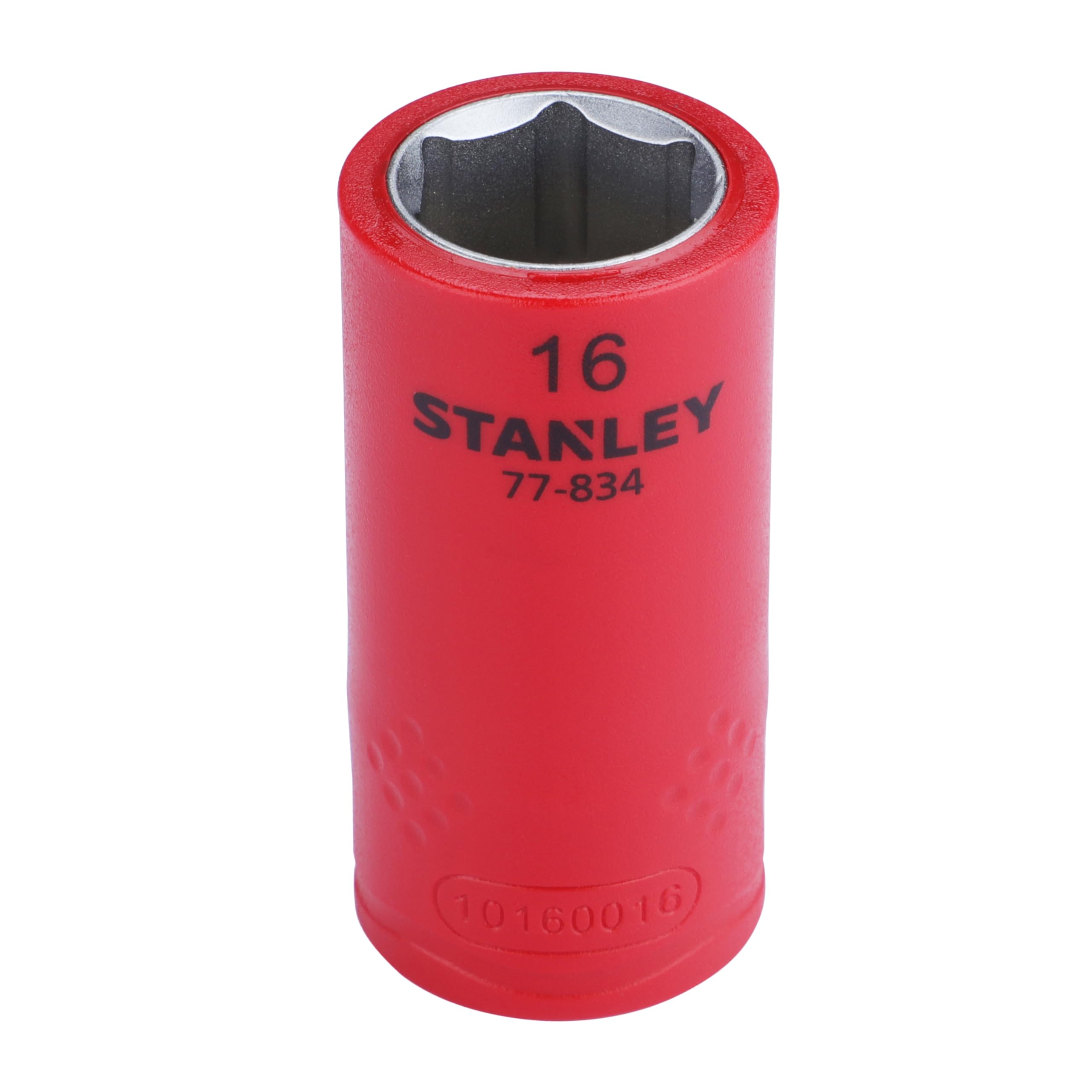 STANLEY STMT77834-23B 1/2" VDE Insulated Metric Socket 16mm, Ideal For Repair Of Electric Vehicles, Red-image-3