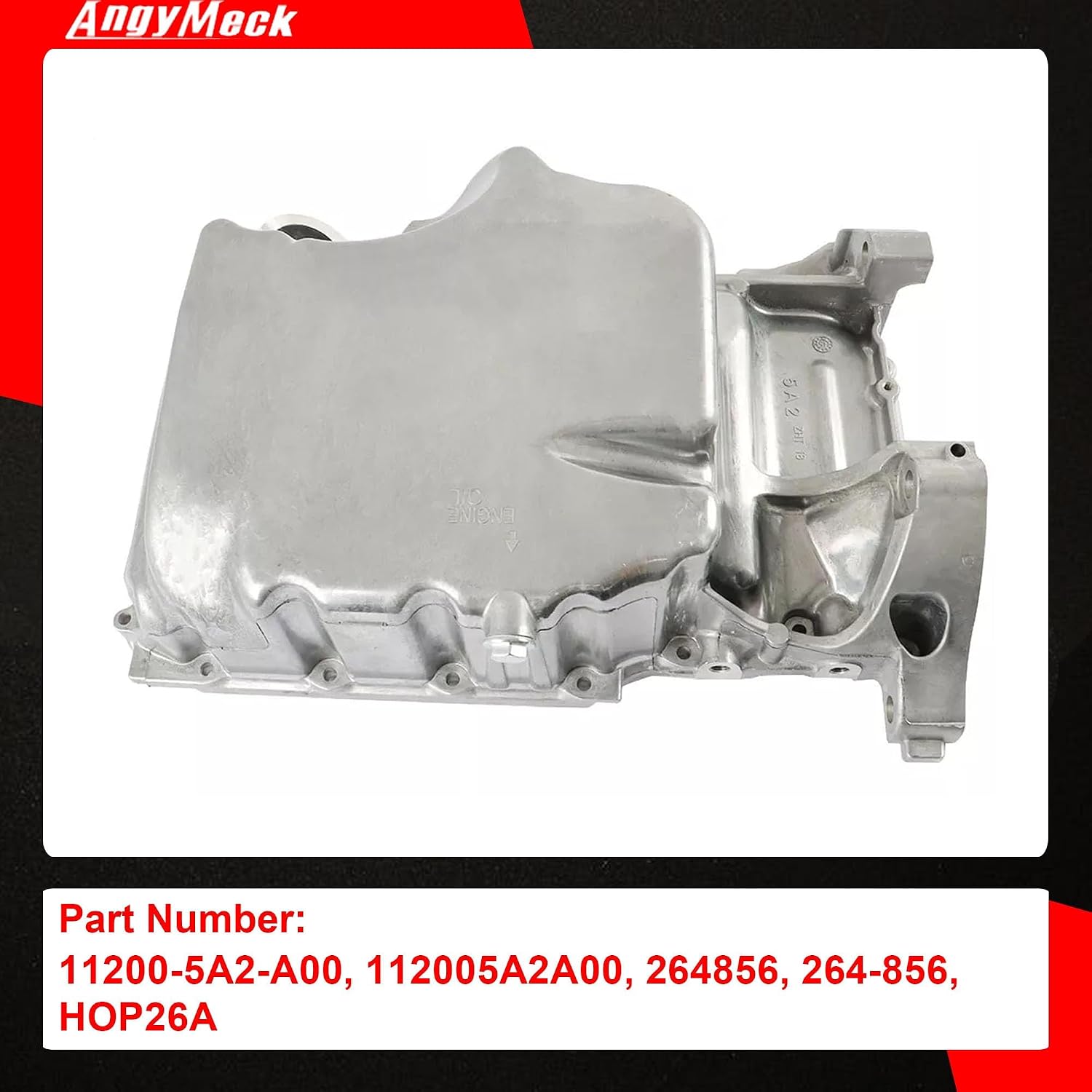 Aluminum Engine Oil Pan Sump Compatible with Honda Accord 2013-2017 Acura TLX 2015-2020 2.4L Replace 264-856, 112005A2A00