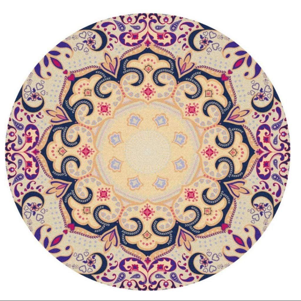 Tapis rond bohème traditionnel pour un salon vintage cosy