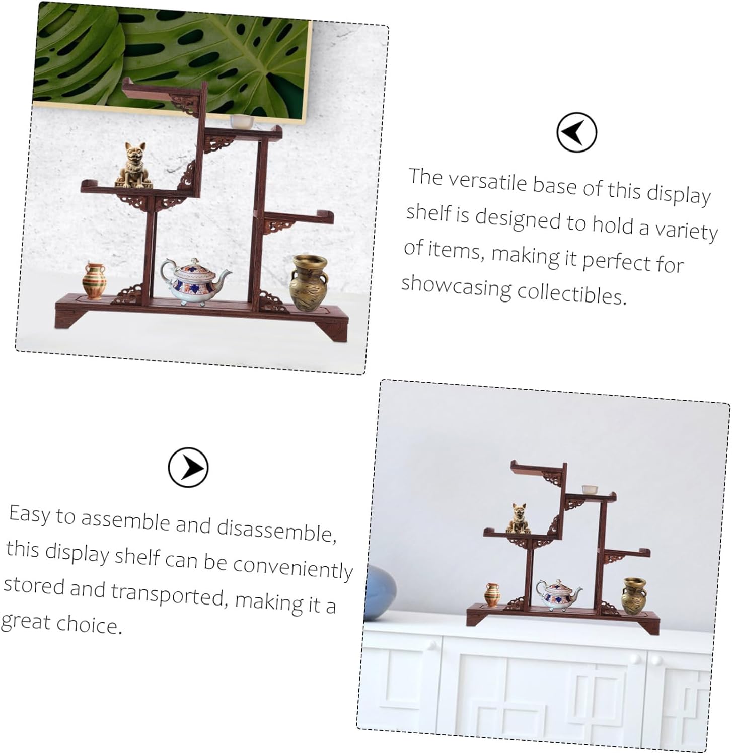 Wood Display Stand Plant Stand Indoor Curio Showcase Antique Shelf Design