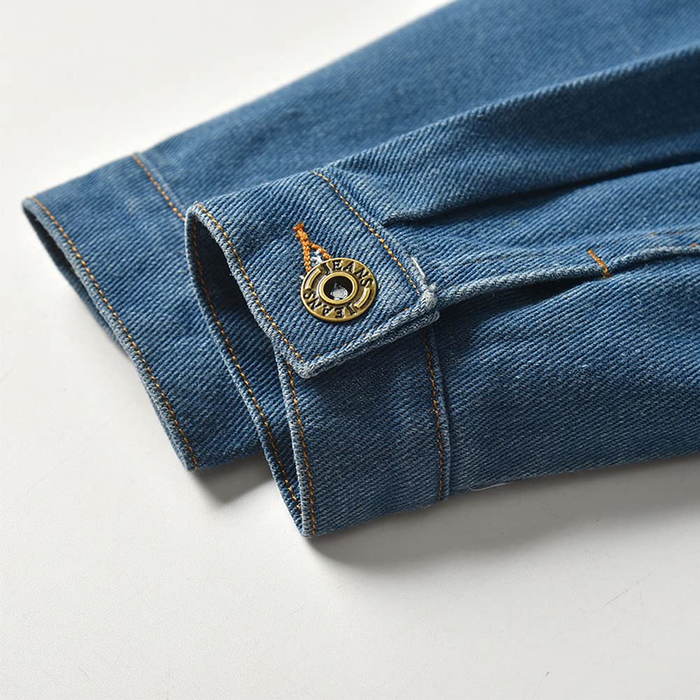 FYMNSI Bébé Garçons Veste en Jean Vêtements en Jean Capuche à Manches Longues Blouson Motif Floral Brodé Manteau Décontracté de Printemps Automne Outwear pour Enfants 6 Mois- 3 Ans