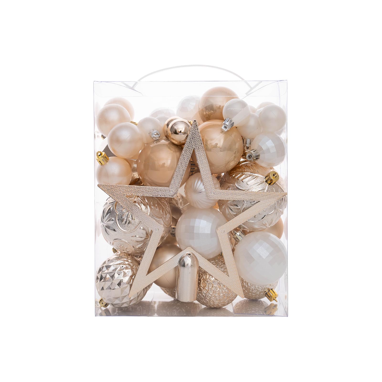 KAQNTUD User-friendly Efficient Christmas Decoration Assortment with Shatterproof Tree Toppers Star for Home Decoration Shatterproof Christmas Bauble Interior Decoration