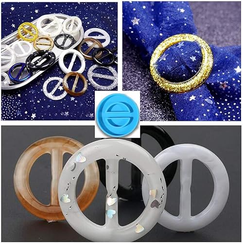 Miniatura 2 de appuivbt Molde de resina con hebilla de cinturón botón de cinturón molde de resina epoxi hebilla de silicona molde de bricolaje manualidades joyería