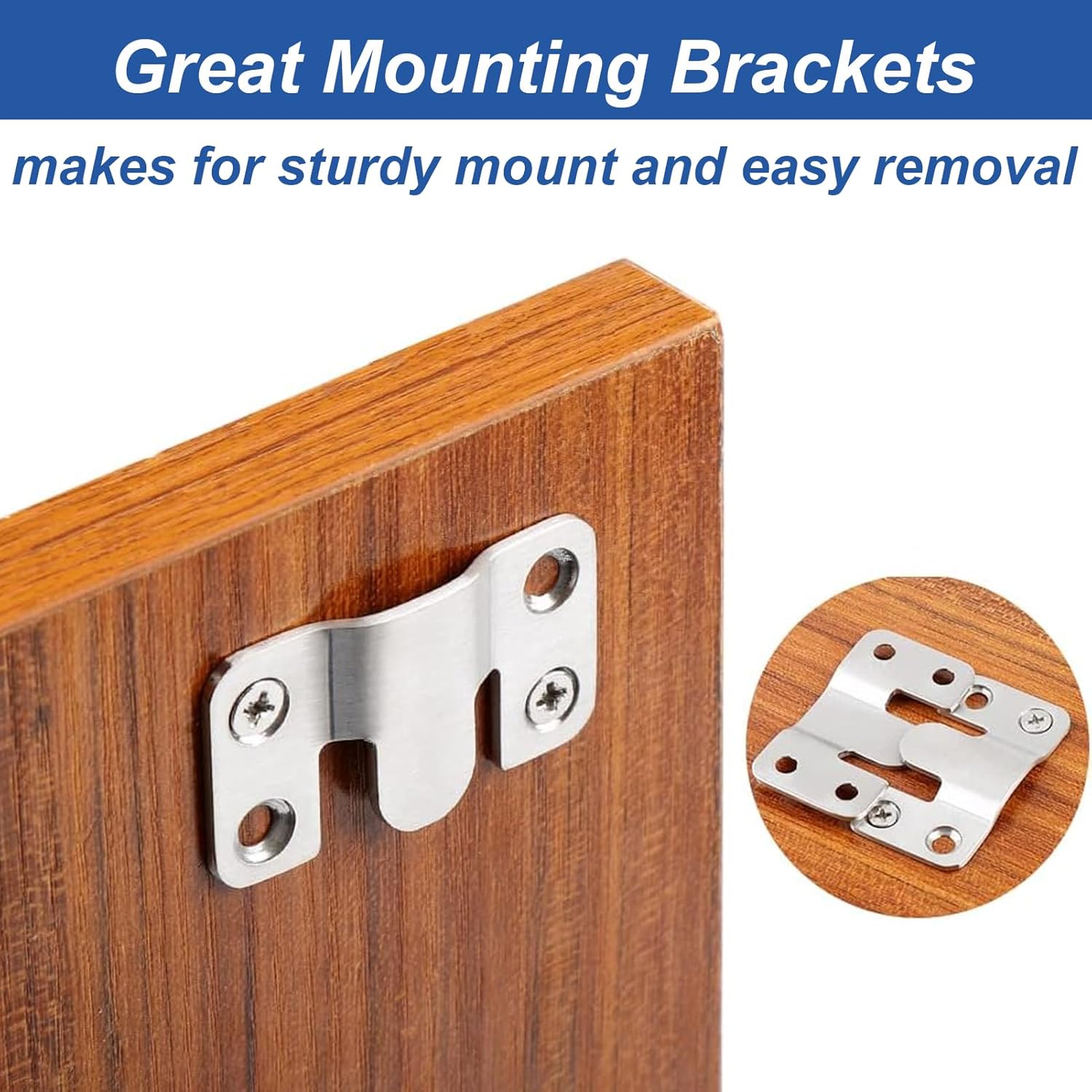 VinBee Flush Mount Bracket, Interlocking Photo Frame Hook 54x30mm Heavy Duty Picture Hanger Bracket for Large Picture Display Art Gallery Wall Mount Hardware 12PCS