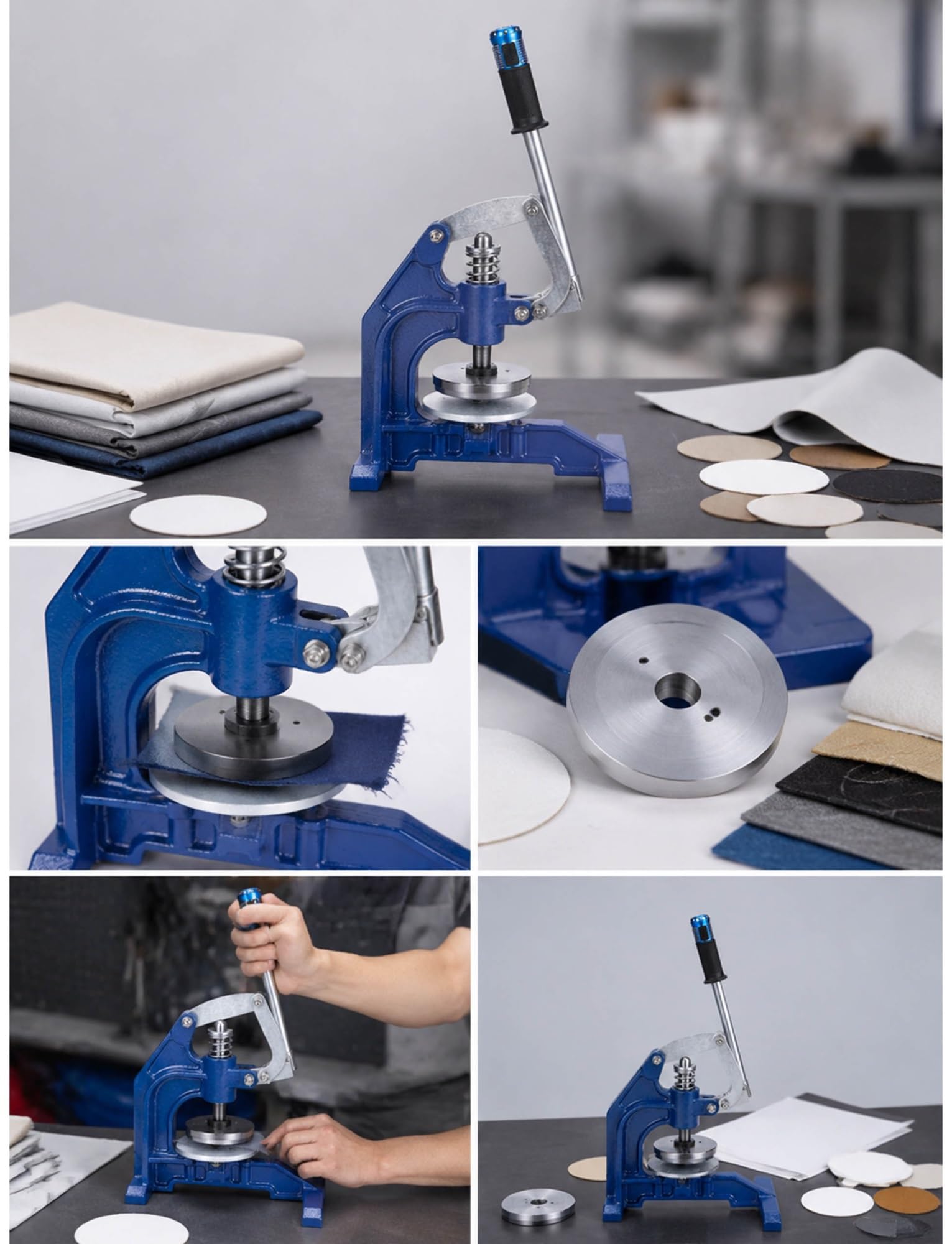 Stoffprobenschneider, manuelles Handdruckscheibenmesser für Stoff, Leder, Papier, Teppichgewichtsprüfung, 10/50/100 cm² Probenahmewerkzeug