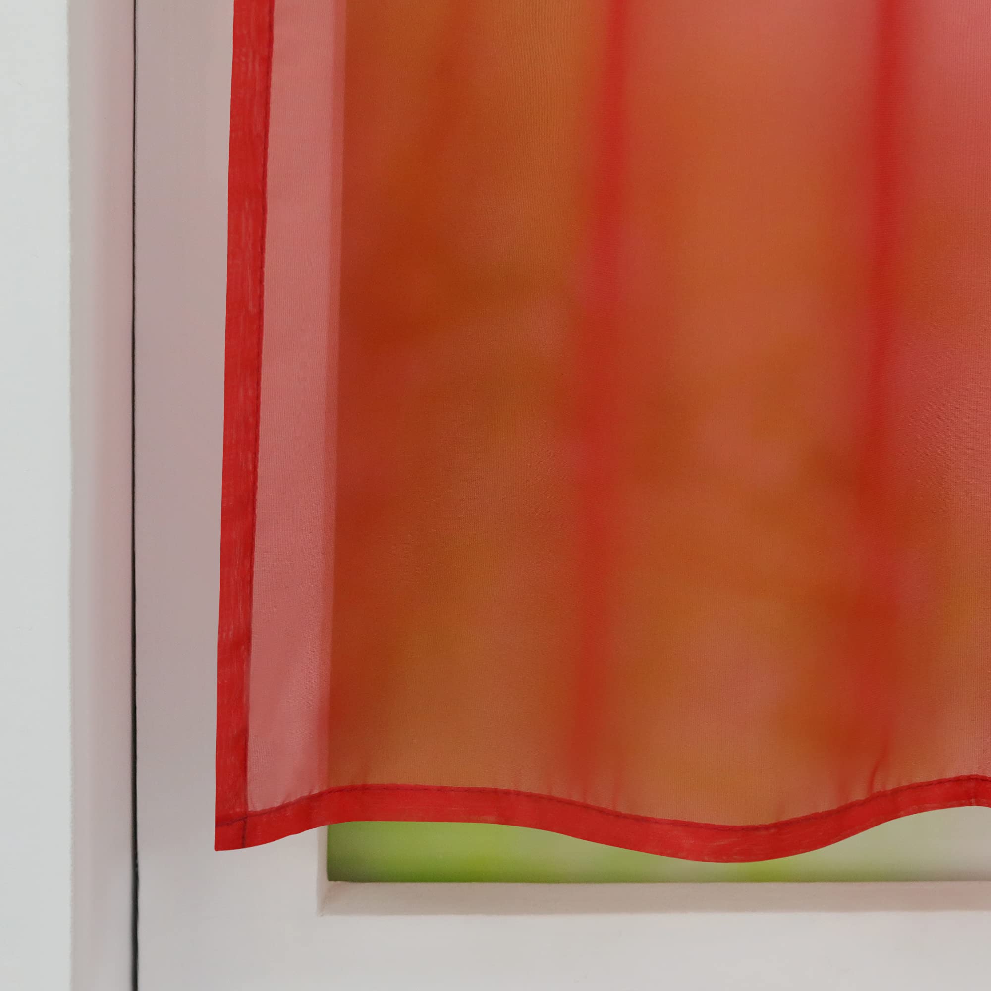 Joyswahl Rideau Brise-Bise En Voile Rideaux Voilage Broderie Fleur Transparent Passe Tringle Décoration De Fenêtre Jasmin Blanc HxL 45x90CM 1 Pièce | Votre Wishlist Sur