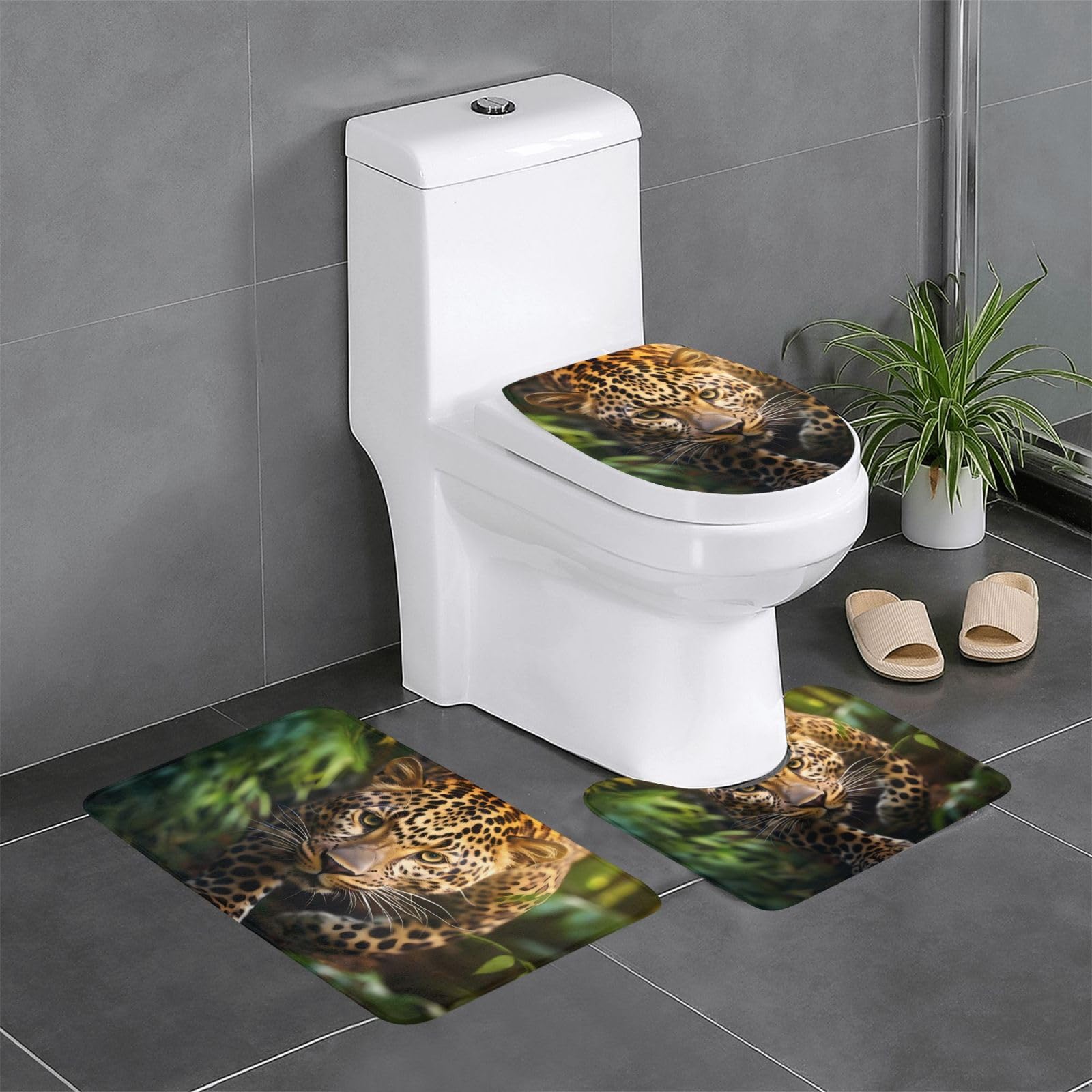 Tapis de salle de bain antidérapants Lot de 3 avec envers sécurisé