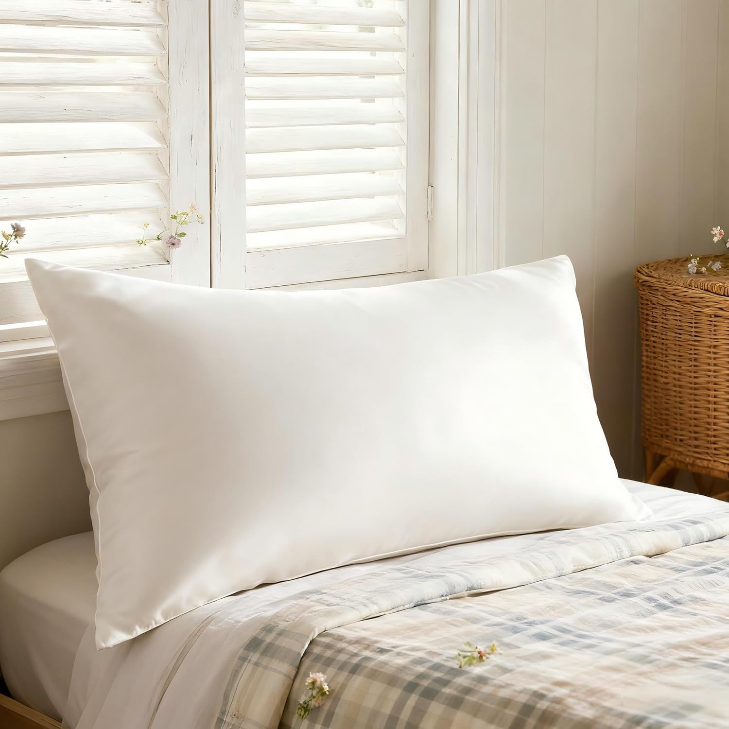 Shilucheng Goose Down Pillows Queen Size Set of 1, 900+ Fill Power Side Sleeper Pillow for Sleeping,100% Cotton Shell 600 Thread Count Hotel Quality Pillows（White,20" x 30"）