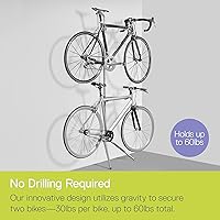 Vista 4 de Delta Cycle Soporte de Poste de Gravedad para Dos Bicicletas Garaje, Estante de Almacenamiento para 2 Bicicletas, No Requiere Perforación, Soporte