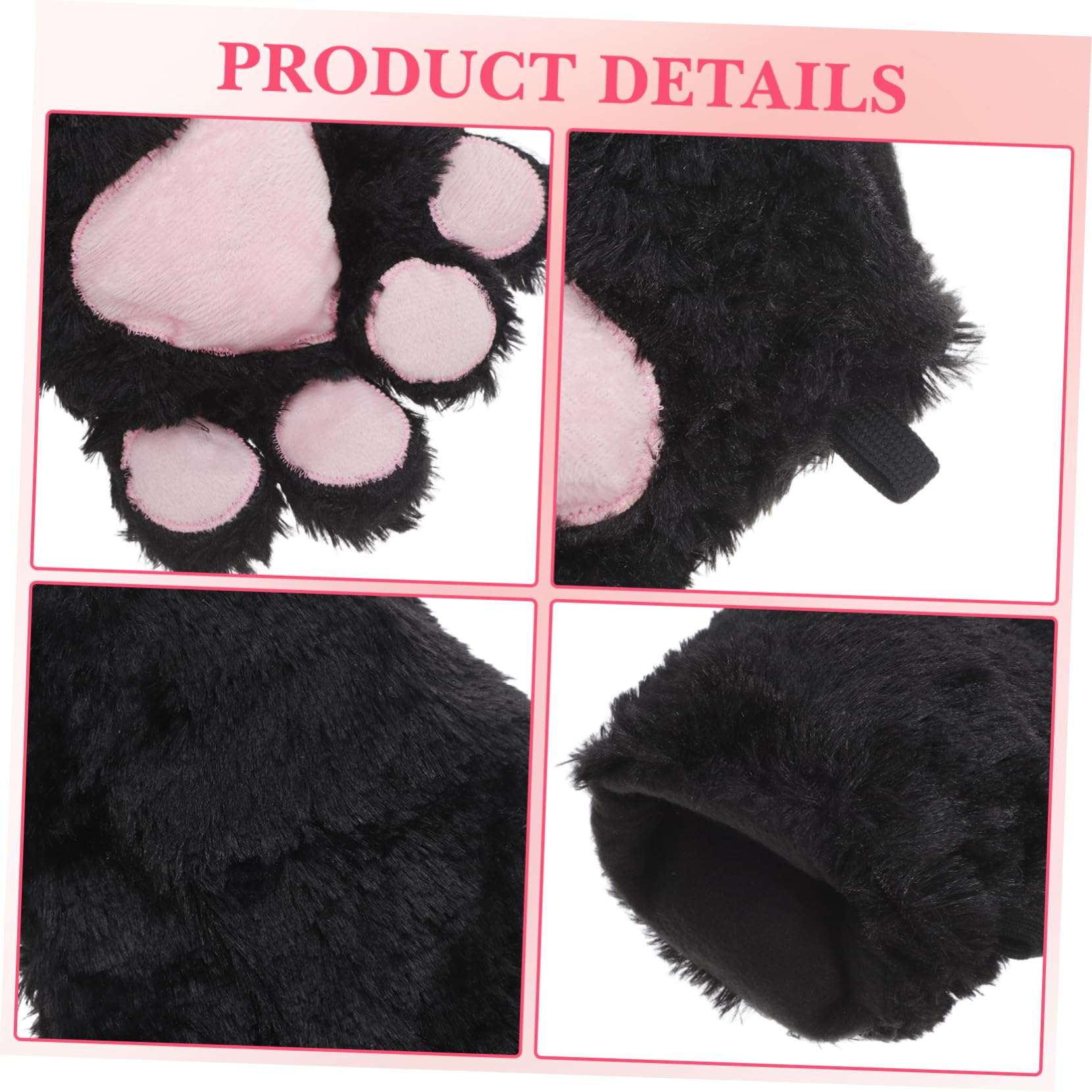 Katzenpfoten Handschuhe aus Plüsch für Mädchen Warme Niedliche Cosplay Katzenkrallenhandschuhe mit Süßem Design für Winter und Kostüm