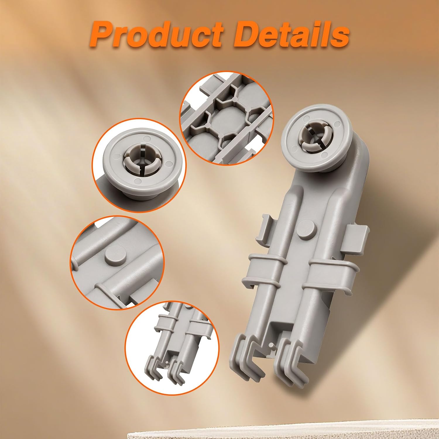 4 Pack Dishwasher Upper Rack Wheels Compatible with Whirlpool Kenmore KitchenAid Dishwashers Replace# 8268743 WP8268743 WP8268655 AP6012252