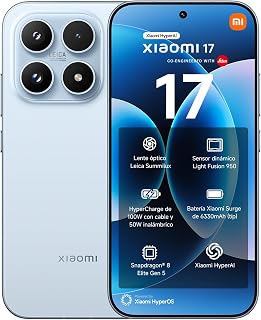 XIAOMI 17 - Smartphone de 12+512GB, Lentes óptica Leica Summilux, Snapdragon 8 Elite Gen 5, HyperAI, 1 año de garantía Extra, Cargador no Incluido, Azul (Versión MX)