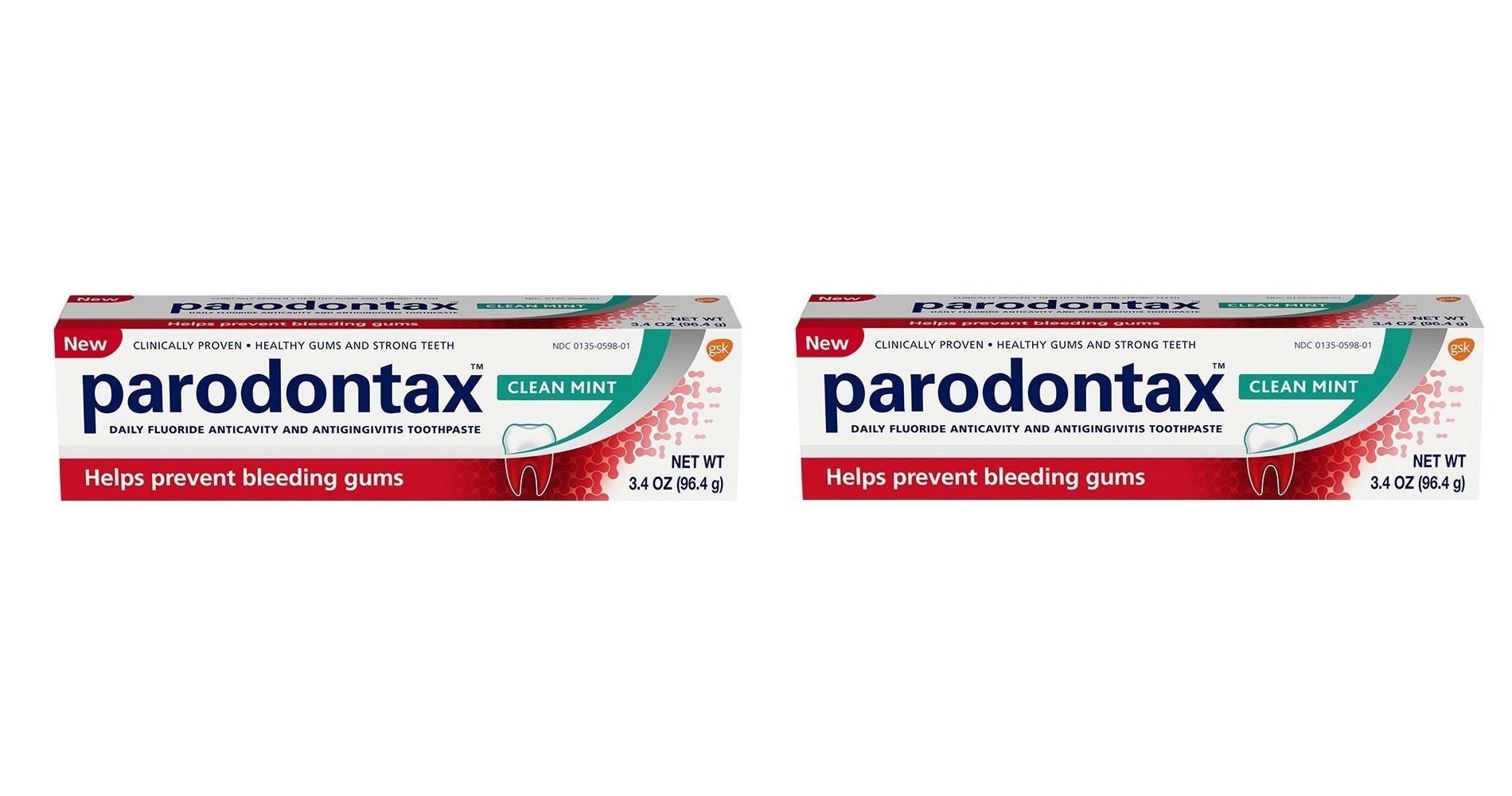 ParodontaxClean Mint jgHSwk Toothpaste for Bleeding Gums, 3.4 Ounce, 2 Pack