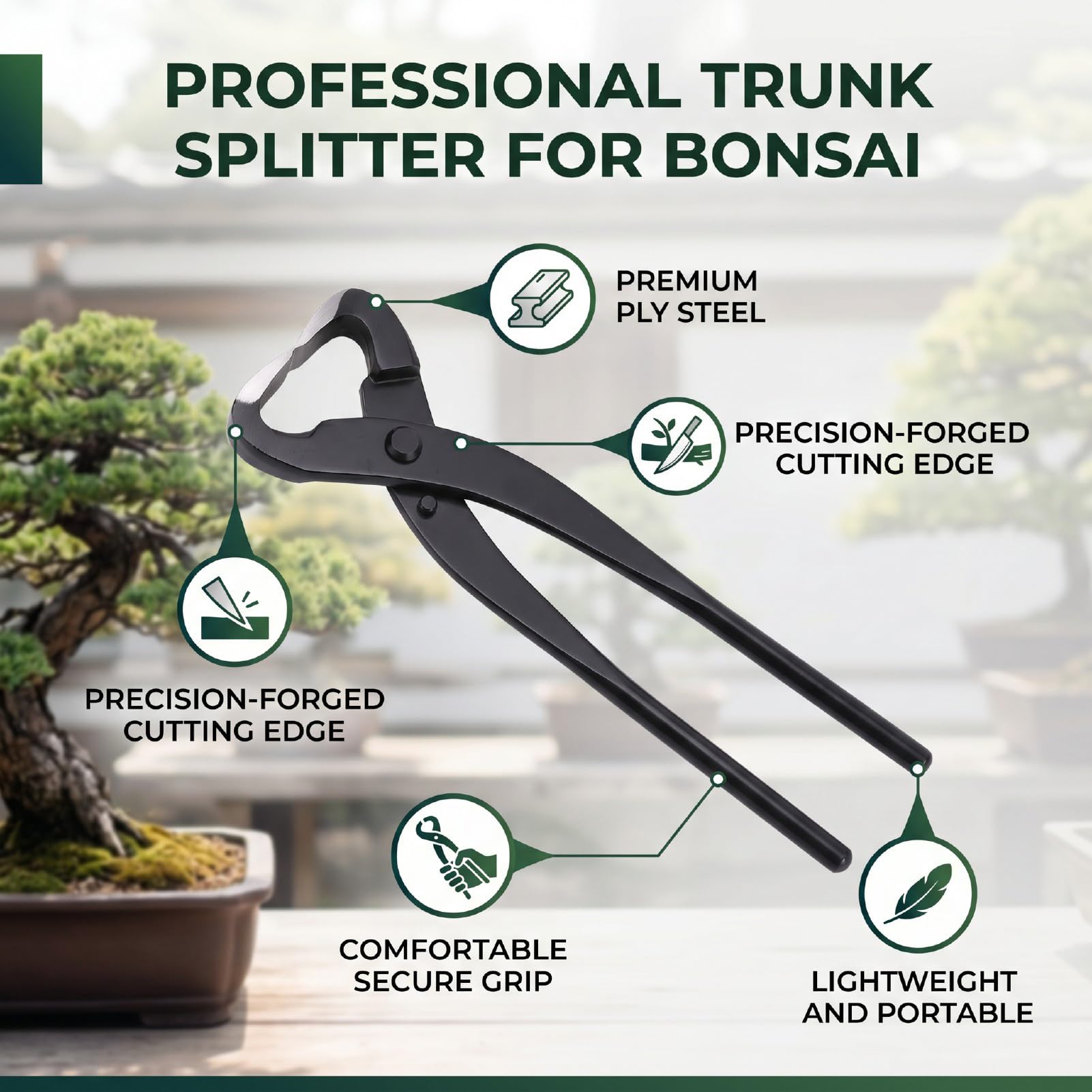 10,63-Zoll-Stahl-Bonsai-Schneider-Werkzeuge, Stammspalter-Schere, Gartenschneider, Ast-Werkzeug, Gartenschere für das Pflanzenpflege-Trimmen