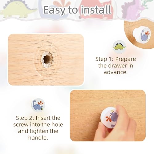 Miniatura 3 de Mamimami Home Perillas de madera para armario con tornillos, manija redonda para muebles para habitación de niños, 12 unidades, manijas de madera de