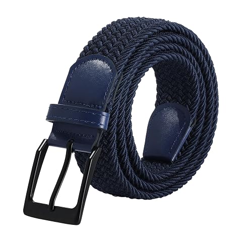 AWAYTR Braided Elastic Belt for Women - Men and Women Woven Stretch Golf Belts for Jeans Pants