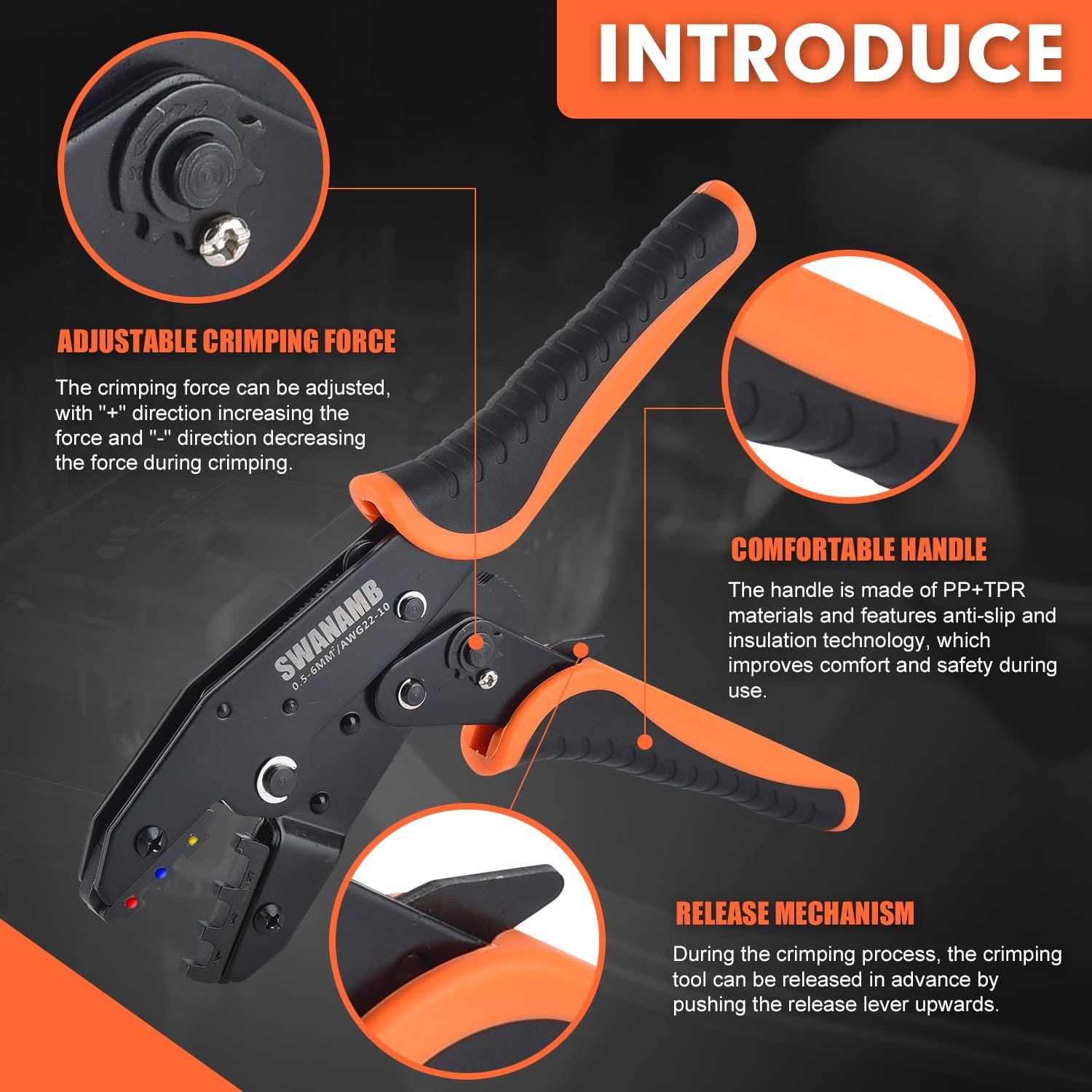 Crimping Tool Ratcheting Wire Crimper With 340PCS Heat Shrink Butt Connectors Suitable for AWG 22-10
