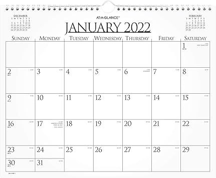 Monthly 2022 Calendar Amazon.com: 2022 Wall Calendar By At-A-Glance, 15" X 12", Medium, Monthly,  Wirebound, Business (997-1) : Everything Else