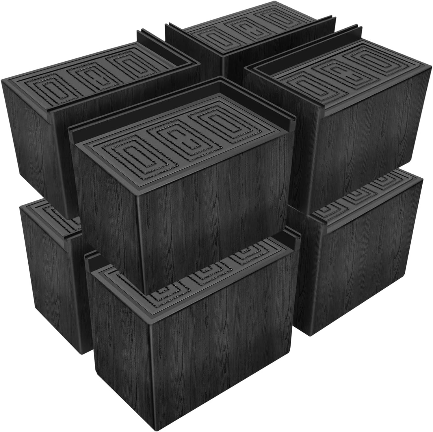 Bed Risers 5 Inch Heavy Duty,Oversized Couch Risers, Extra Wide Furniture Risers for Sofa Table Desk Headboard Chair Lifting,Rectangular Risering Blocks Support 11000 lbs(8 Pack Black) 5 IN - 8 pack