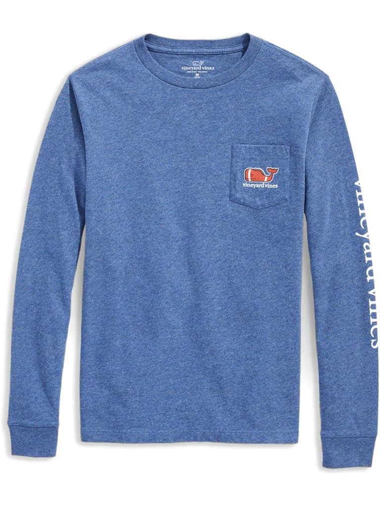 Blue Vineyard Vines Long Sleeve Football Pocket T-Shirt (Toddler/Little Kids/Big Kids)