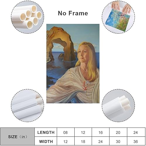 Miniatura 2 de Póster artístico de Salvador Dalí Retrato de Eva Suero Talkic, pintura artística de pared, lienzo para regalo, impresiones de sala de estar, póster