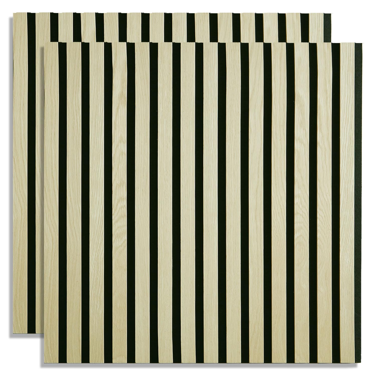 Homestyle4u 2702, panele akustyczne 60 x 60 cm panele ścienne drewno jasne, 2 panele, okładzina ścienna, wewnętrzne panele dekoracyjne, MDF