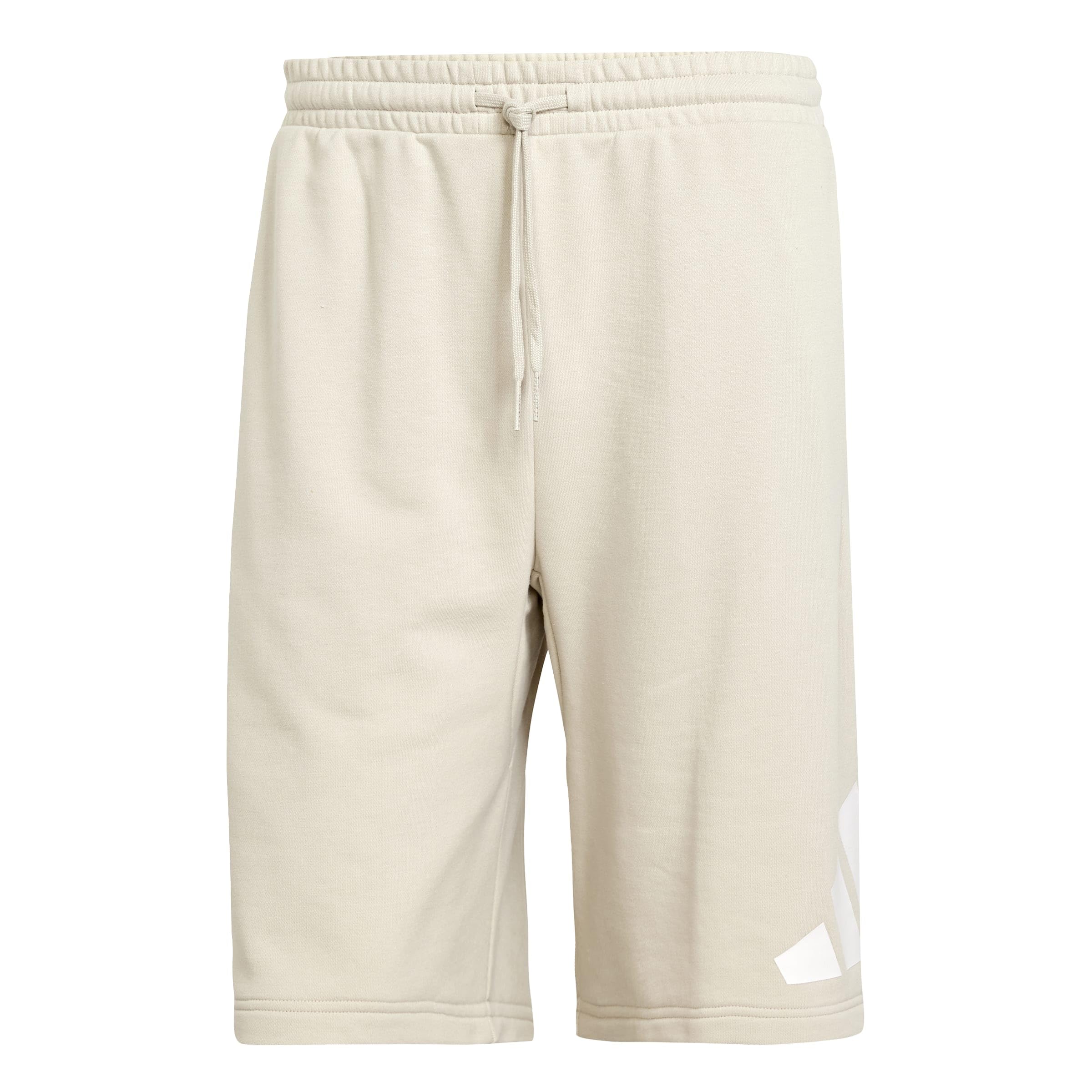 adidas Men's Essentials Big Logo French Terry Short, Wonder Alumina/White, XXL