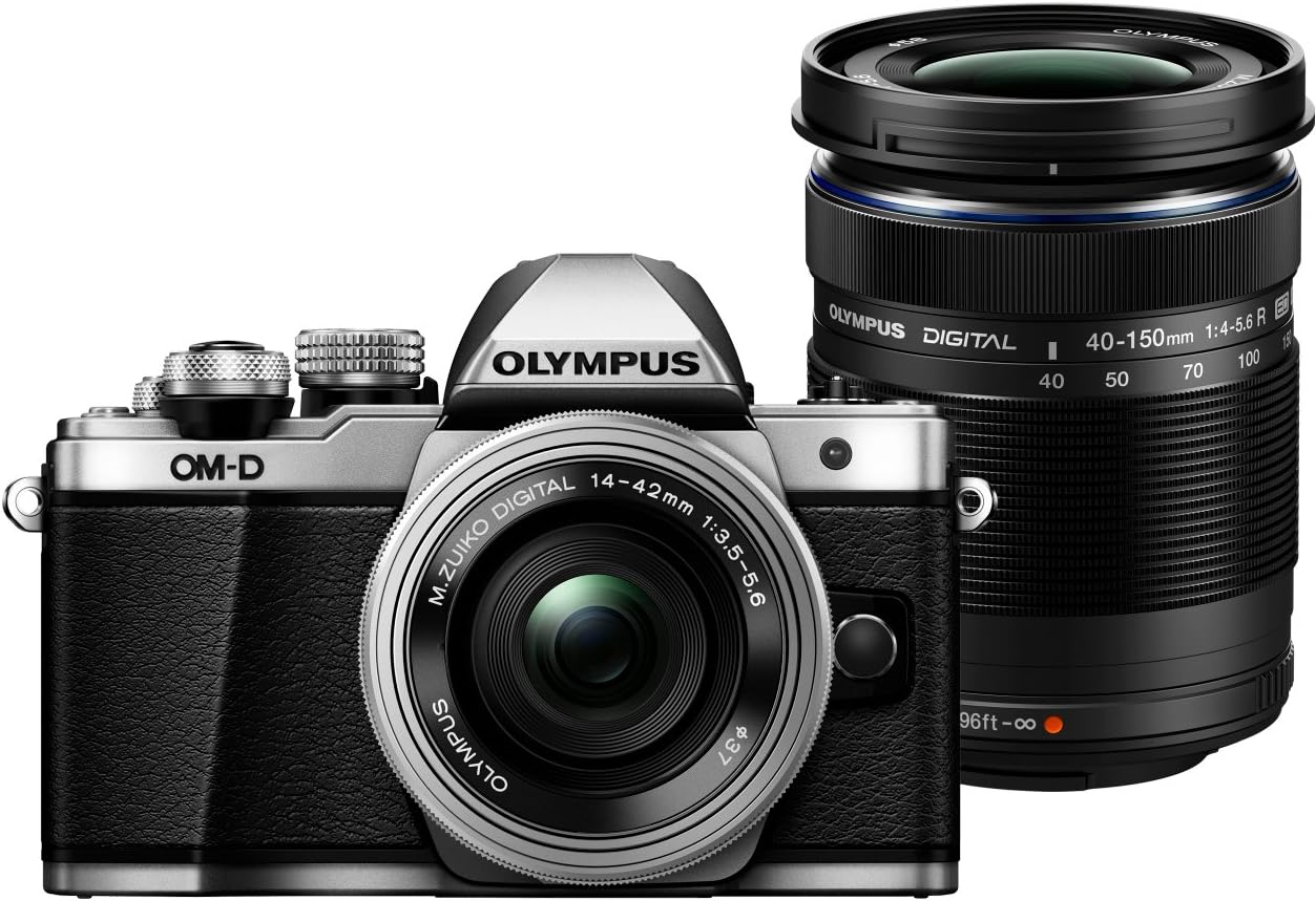 Olympus OM-D E-M10 Mark II Kit, Fotocamera Micro Quattro Terzi (16 MP, Stabilizzatore dImmagine a 5 Assi, Mirino Elettronico) e Obiettivo M.Zuiko 14-42mm EZ Zoom + M.Zuiko 40-150mm Telezoom, Argento Olympus OM-D E-M10 Mark II Kit, Fotocamera Micro Quattro Terzi (16 MP, Stabilizzatore dImmagine a 5 Assi, Mirino Elettronico) e Obiettivo M.Zuiko 14-42mm EZ Zoom + M.Zuiko 40-150mm Telezoom, Argento
