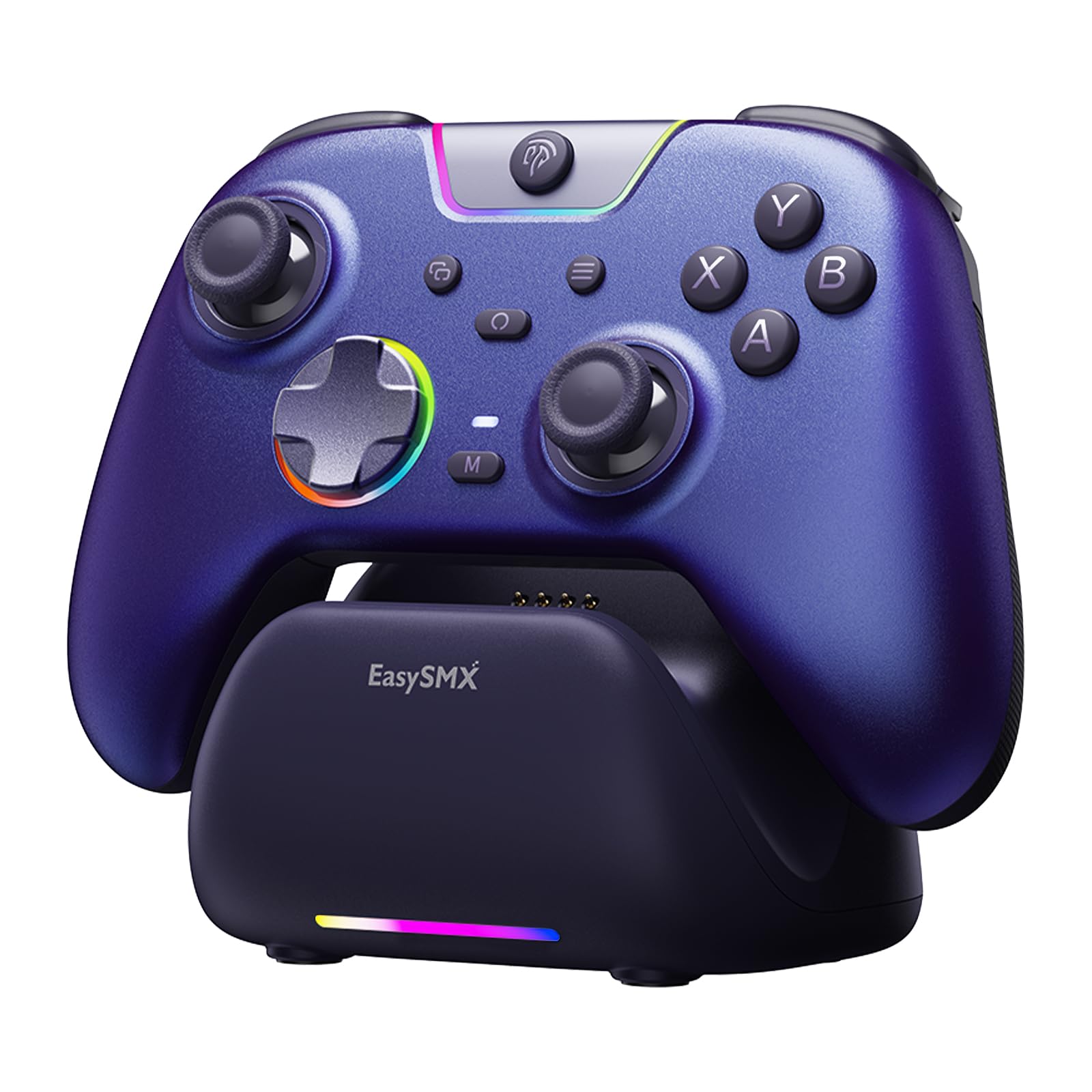 EasySMX X05Pro PC-Controller für PC/Switch/Android/iOS, Hall-Effekt-Joysticks, 1000Hz Abfragerate, RGB-Beleuchtung - Lila