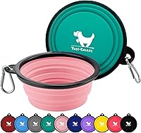 Vista 21 de Cuencos plegables para perros para viajes, paquete de 2 cuencos de agua portátiles para perros, gatos y mascotas, plato plegable para regar