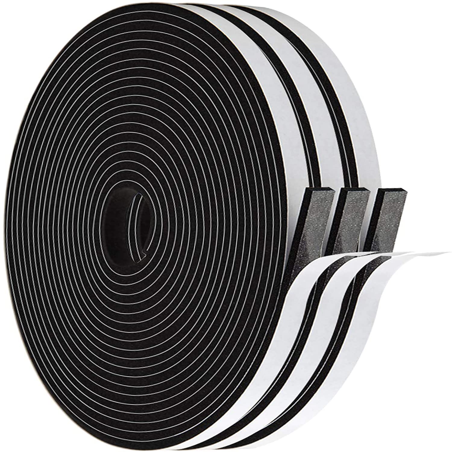 Weather Stripping Foam Seal Tape Self-Adhesive for Window and Door, Window Draught Excluder Insulation Tape for Draft, Soundproofing (6mm x 3mm/18m)