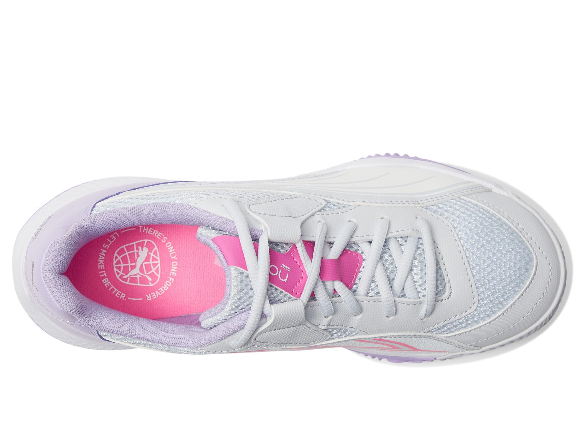 Puma Damen Nova Court Pickleball ShoesPUMA Damen Nova Court Pickleball Schuhe, Silver Mist-White-Vivid Violet, 10